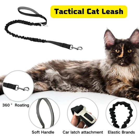 Tactical Pet Harness & Leash Set – Adjustable Soft Mesh Training Vest for Cats and Dogs