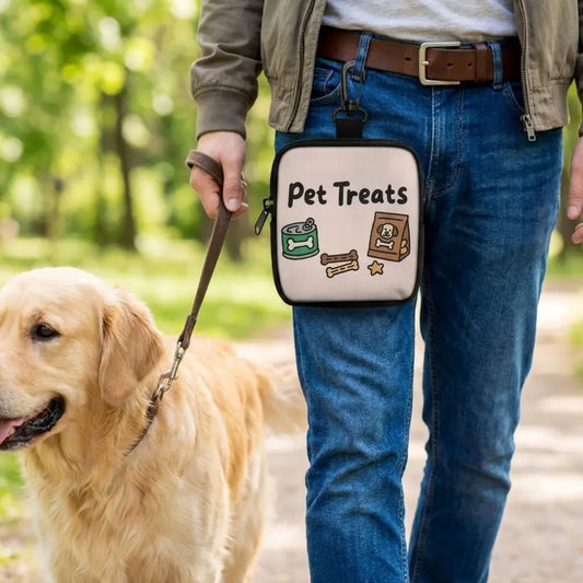 Waterproof Dog Treat Pouch – Leak-Proof Pet Training Snack Bag with Transparent Window Clip
