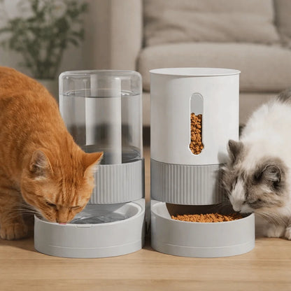 Automatic Pet Feeder & Water Dispenser – Large Capacity Gravity Food Bowl with Spill-Proof Design