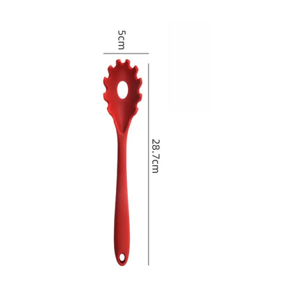 Silicone Pasta Spoon & Strainer – Long Handle Spaghetti Server with Built-In Colander