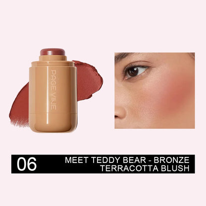 Pocket Matte Blush Stick – Long-Lasting Lip & Cheek Tint Natural Nude Finish