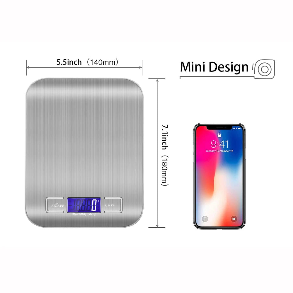 Digital Kitchen Scale – LED Stainless Steel Food Scale for Baking, Meal Prep & Everyday Weighing