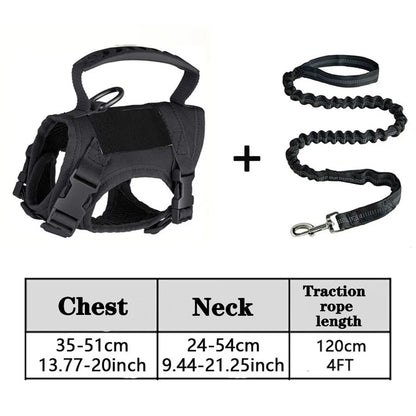 Tactical Pet Harness & Leash Set – Adjustable Soft Mesh Training Vest for Cats and Dogs