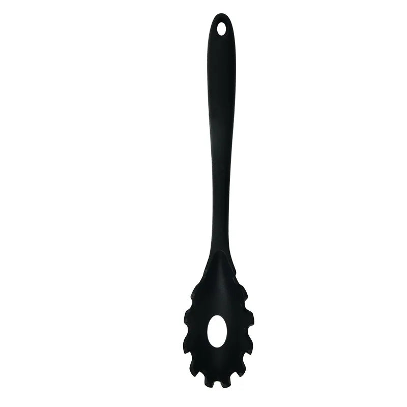 Silicone Pasta Spoon & Strainer – Long Handle Spaghetti Server with Built-In Colander
