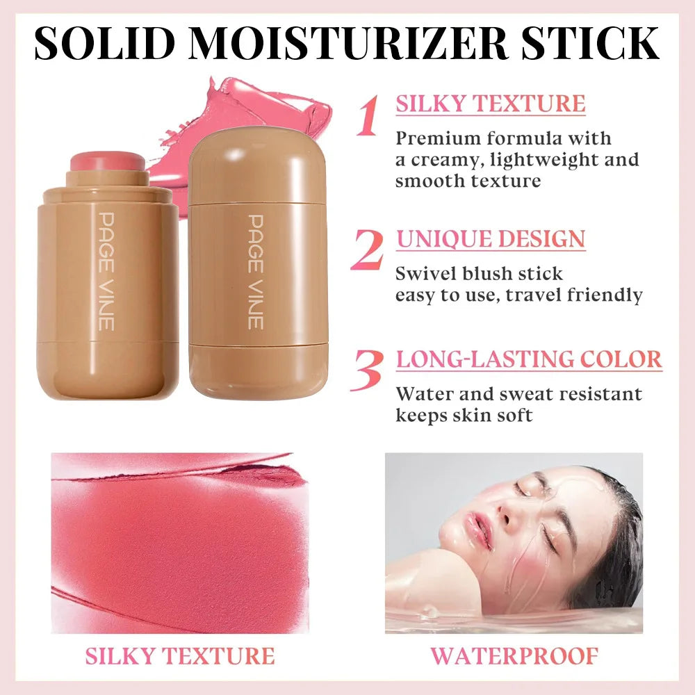 Pocket Matte Blush Stick – Long-Lasting Lip & Cheek Tint Natural Nude Finish
