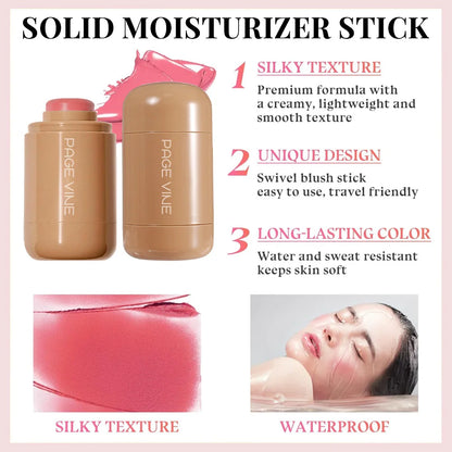 Pocket Matte Blush Stick – Long-Lasting Lip & Cheek Tint Natural Nude Finish