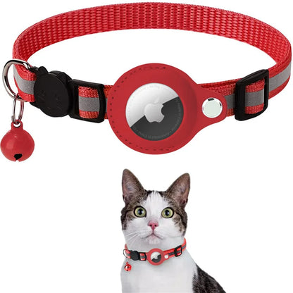 AirTag Cat Collar – Reflective Breakaway Kitten Collar with Waterproof AirTag Holder & Bell