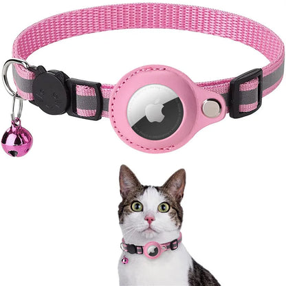 AirTag Cat Collar – Reflective Breakaway Kitten Collar with Waterproof AirTag Holder & Bell