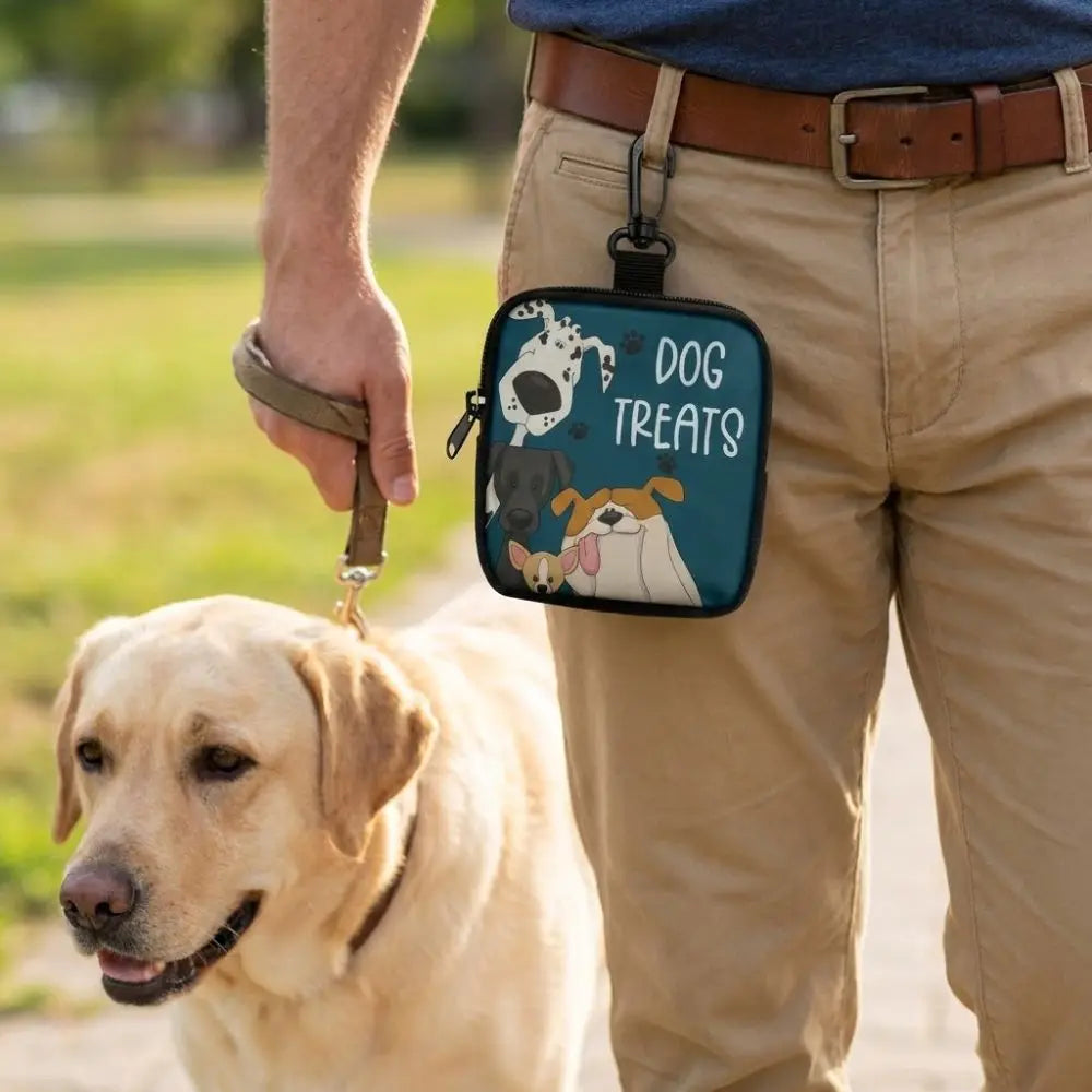 Waterproof Dog Treat Pouch – Leak-Proof Pet Training Snack Bag with Transparent Window Clip