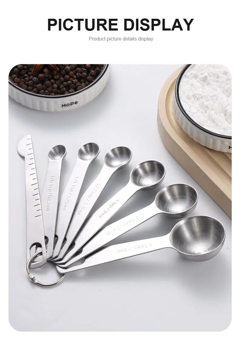 Stainless Steel Measuring Spoon Set – Precision Kitchen Measuring Tools for Coffee, Baking & Cooking