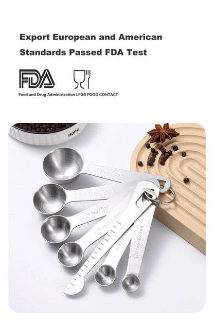 Stainless Steel Measuring Spoon Set – Precision Kitchen Measuring Tools for Coffee, Baking & Cooking