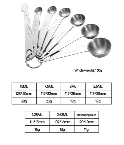 Stainless Steel Measuring Spoon Set – Precision Kitchen Measuring Tools for Coffee, Baking & Cooking