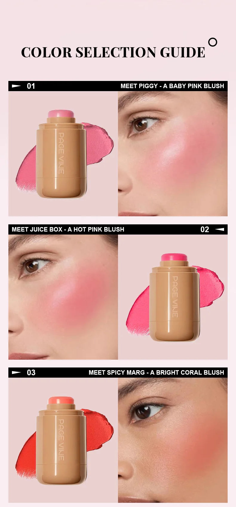 Pocket Matte Blush Stick – Long-Lasting Lip & Cheek Tint Natural Nude Finish