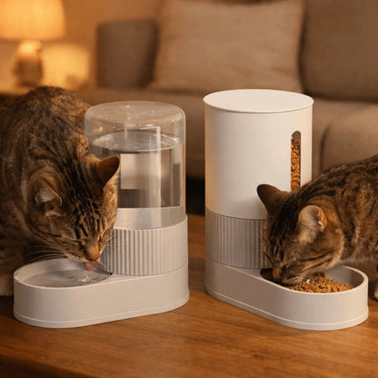 Automatic Pet Feeder & Water Dispenser – Large Capacity Gravity Food Bowl with Spill-Proof Design