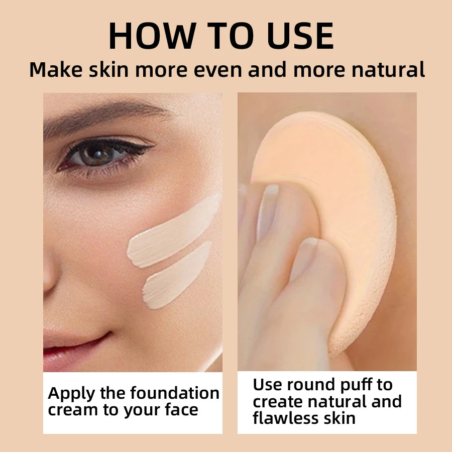 Waterproof Full Coverage Foundation Concealer – 9 Shades Long-Lasting Face Makeup Base