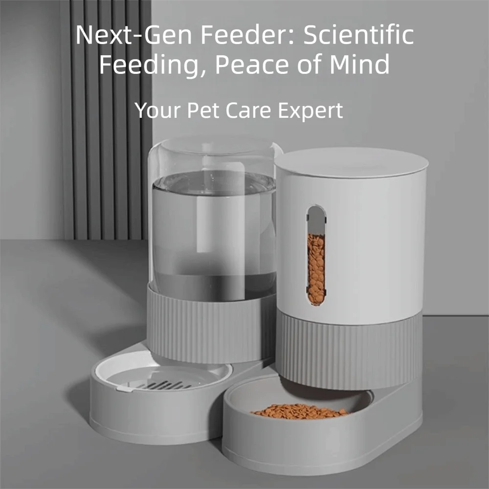 Automatic Pet Feeder & Water Dispenser – Large Capacity Gravity Food Bowl with Spill-Proof Design