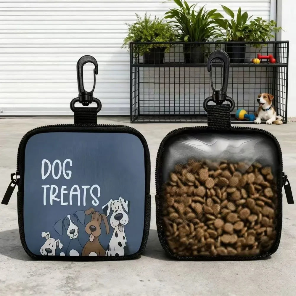 Waterproof Dog Treat Pouch – Leak-Proof Pet Training Snack Bag with Transparent Window Clip