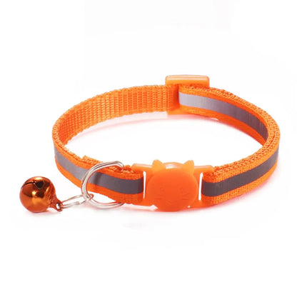 Cute Reflective Cat Collar – Adjustable Bell Collar with Stylish Cat Pattern Design