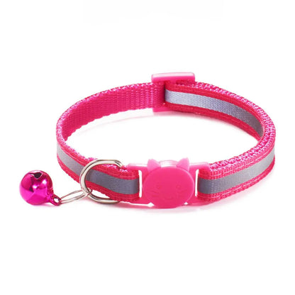 Cute Reflective Cat Collar – Adjustable Bell Collar with Stylish Cat Pattern Design