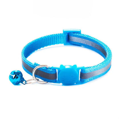 Cute Reflective Cat Collar – Adjustable Bell Collar with Stylish Cat Pattern Design