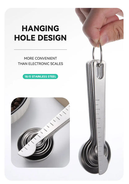 Stainless Steel Measuring Spoon Set – Precision Kitchen Measuring Tools for Coffee, Baking & Cooking