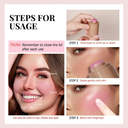 Pocket Matte Blush Stick – Long-Lasting Lip & Cheek Tint Natural Nude Finish