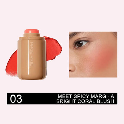 Pocket Matte Blush Stick – Long-Lasting Lip & Cheek Tint Natural Nude Finish