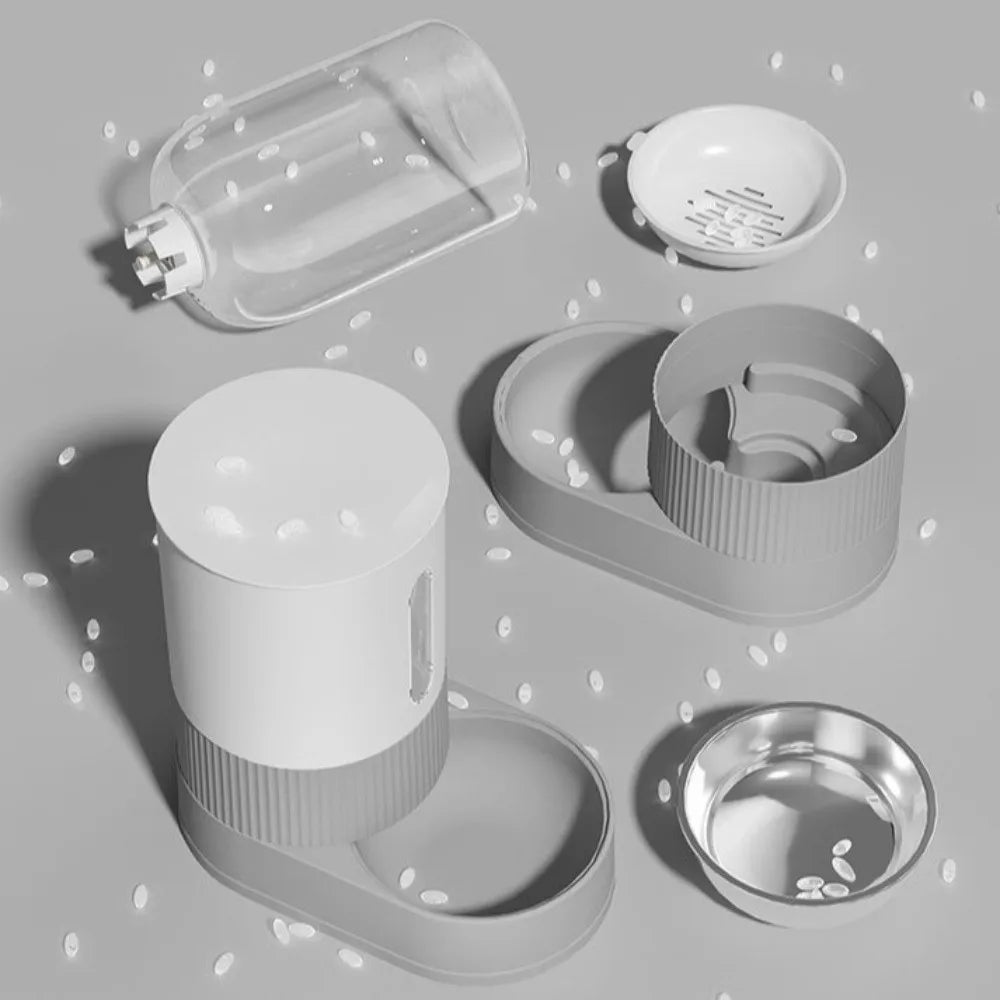 Automatic Pet Feeder & Water Dispenser – Large Capacity Gravity Food Bowl with Spill-Proof Design