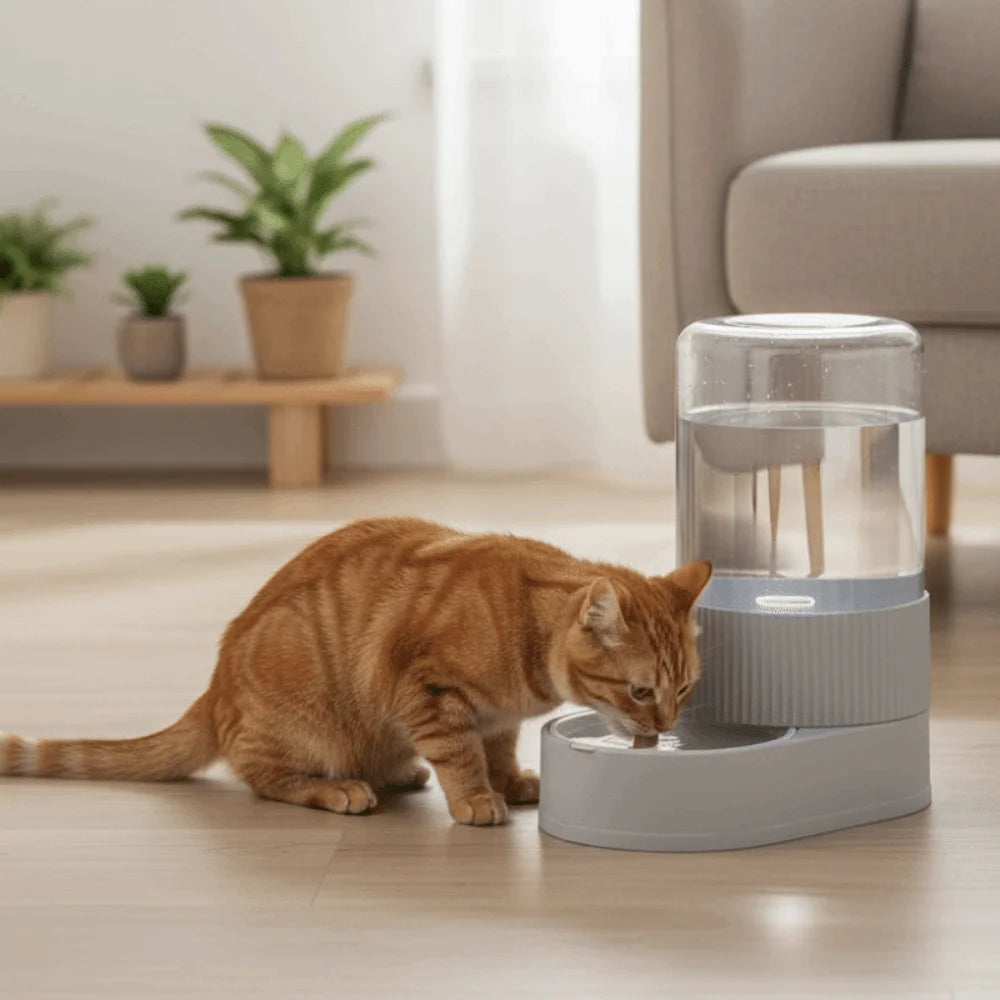 Automatic Pet Feeder & Water Dispenser – Large Capacity Gravity Food Bowl with Spill-Proof Design