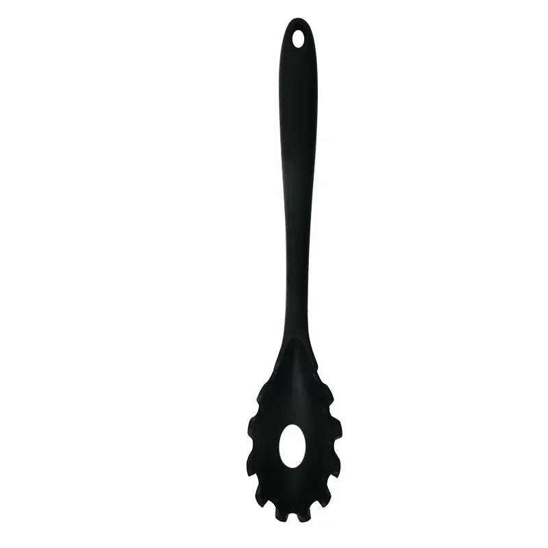 Silicone Pasta Spoon & Strainer – Long Handle Spaghetti Server with Built-In Colander