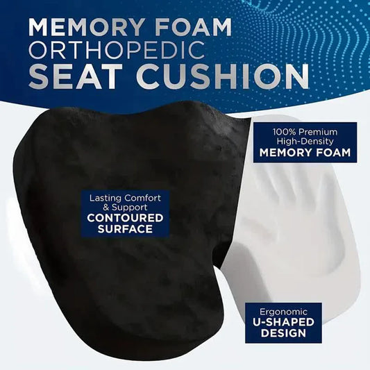 Memory Foam Seat Cushion – U-Shaped Orthopedic Pillow for Car, Office & Travel Comfort