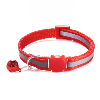 Cute Reflective Cat Collar – Adjustable Bell Collar with Stylish Cat Pattern Design