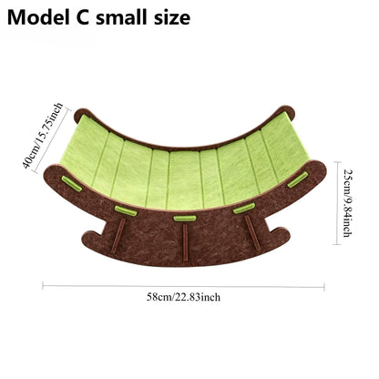 3-in-1 Cat Rocking Bed with Scratch Pad – Cozy Pet Lounge & Scratching Mat for Cats