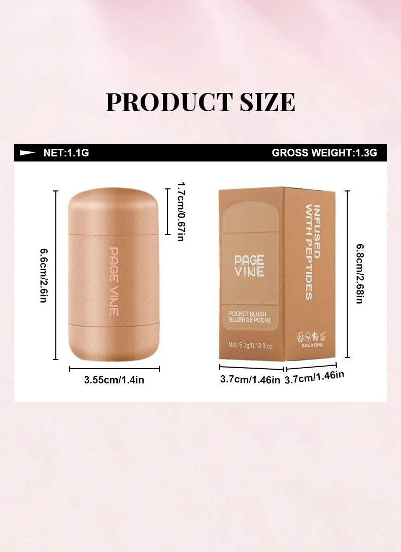 Pocket Matte Blush Stick – Long-Lasting Lip & Cheek Tint Natural Nude Finish