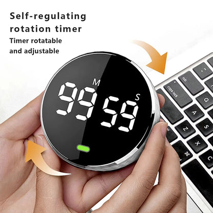 Magnetic Digital Kitchen Timer – Silent Countdown Timer with Constant Light Display for Cooking & Learning