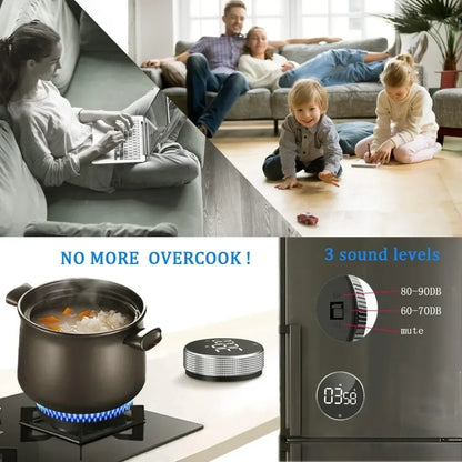 Magnetic Digital Kitchen Timer – Silent Countdown Timer with Constant Light Display for Cooking & Learning