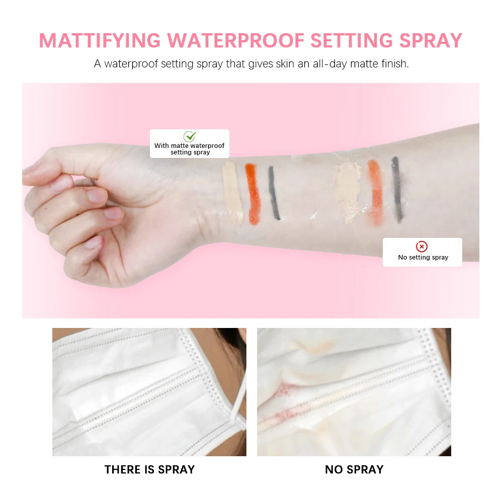 Long-Lasting Matte Setting Spray – Waterproof Anti-Sweat Makeup Fixing Mist