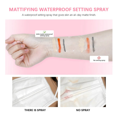 Long-Lasting Matte Setting Spray – Waterproof Anti-Sweat Makeup Fixing Mist