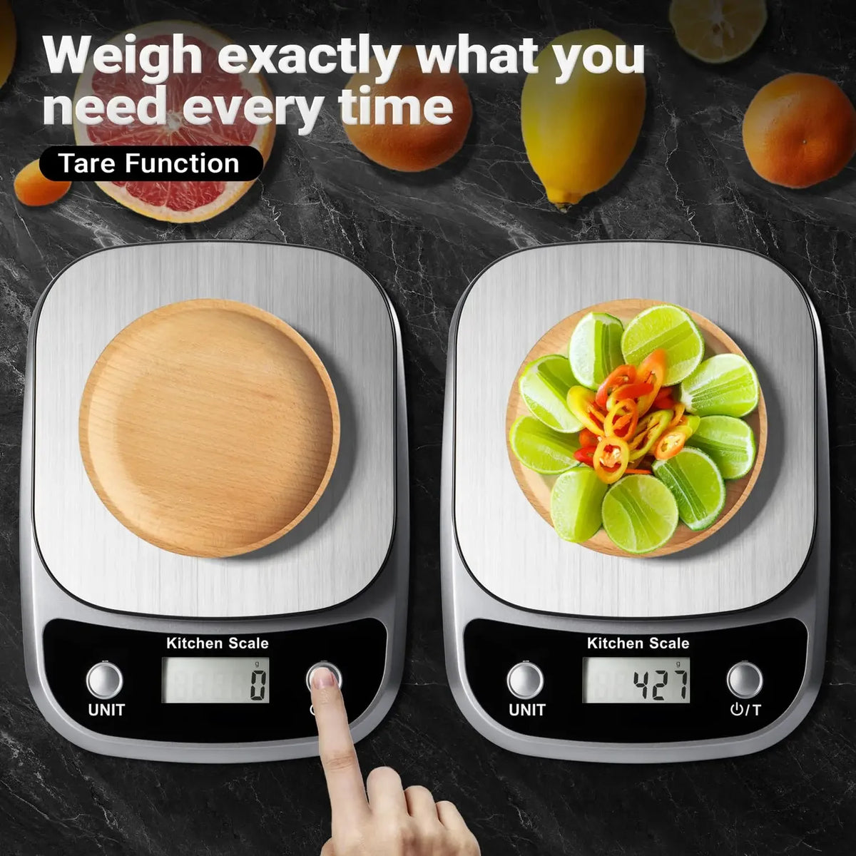 Digital Kitchen Scale – LED Stainless Steel Food Scale for Baking, Meal Prep & Everyday Weighing