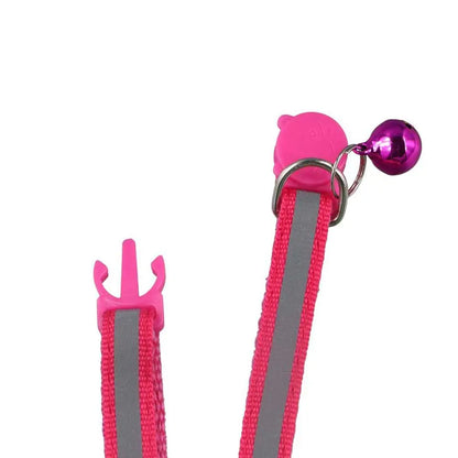 Cute Reflective Cat Collar – Adjustable Bell Collar with Stylish Cat Pattern Design