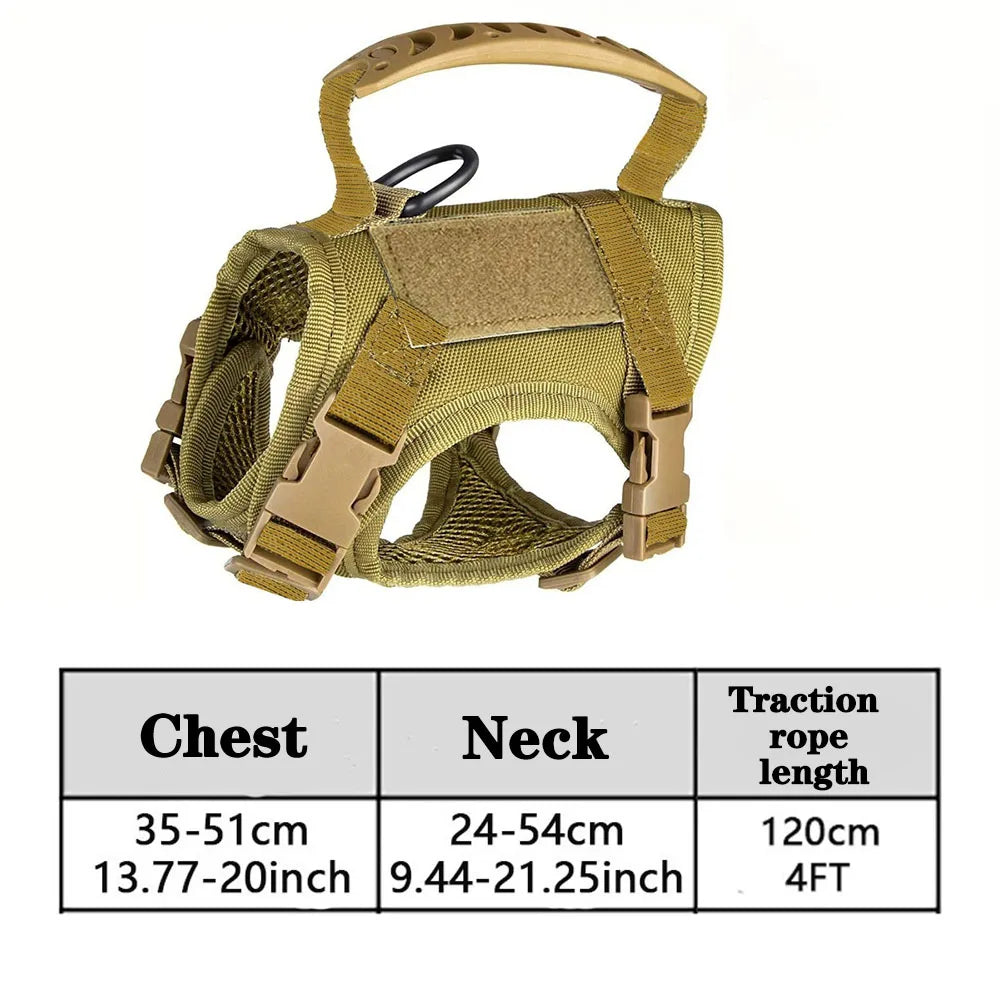 Tactical Pet Harness & Leash Set – Adjustable Soft Mesh Training Vest for Cats and Dogs