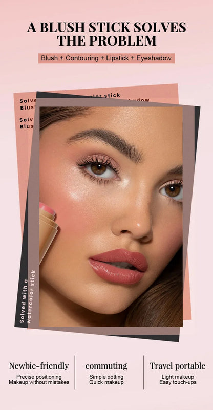 Pocket Matte Blush Stick – Long-Lasting Lip & Cheek Tint Natural Nude Finish