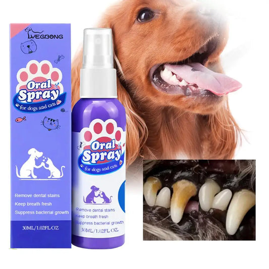 Pet Oral Care Spray – 30ml Dog & Cat Fresh Breath Dental Hygiene Spray