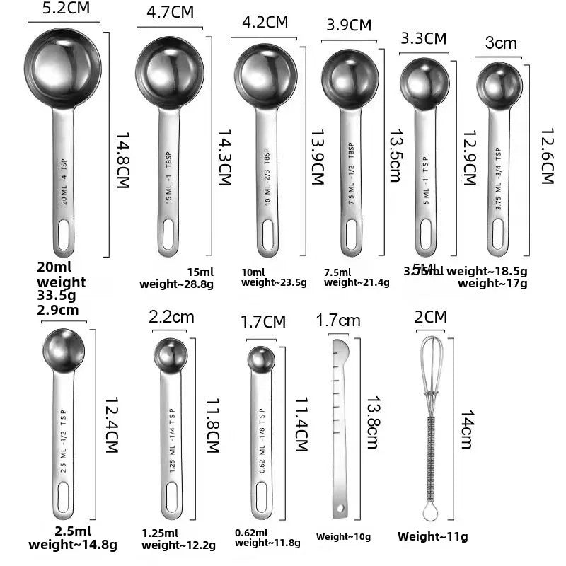 Stainless Steel Measuring Spoon Set – Precision Kitchen Measuring Tools for Coffee, Baking & Cooking