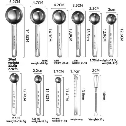 Stainless Steel Measuring Spoon Set – Precision Kitchen Measuring Tools for Coffee, Baking & Cooking