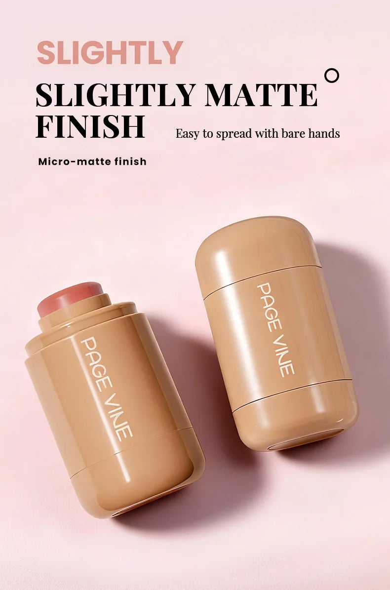 Pocket Matte Blush Stick – Long-Lasting Lip & Cheek Tint Natural Nude Finish