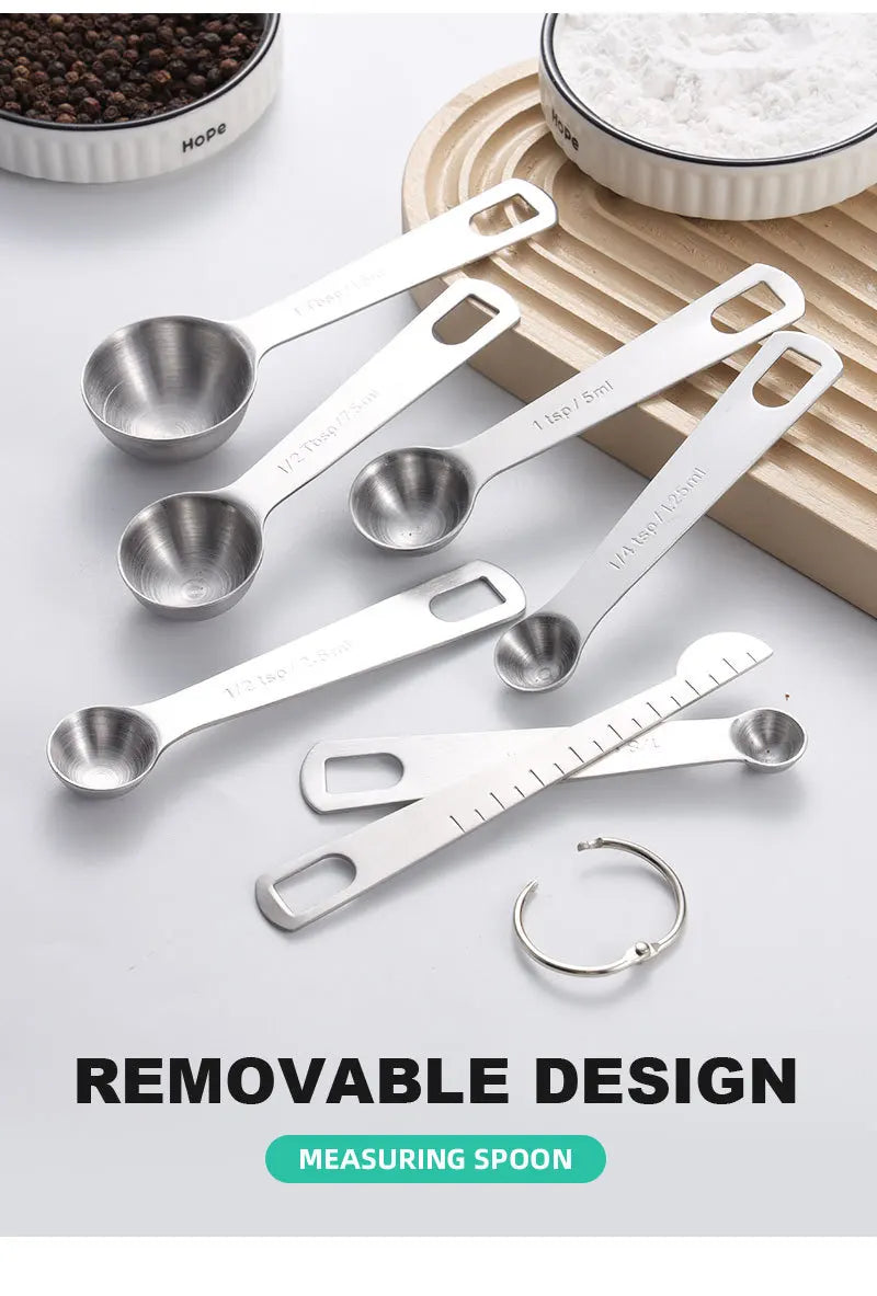 Stainless Steel Measuring Spoon Set – Precision Kitchen Measuring Tools for Coffee, Baking & Cooking