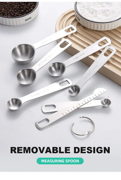 Stainless Steel Measuring Spoon Set – Precision Kitchen Measuring Tools for Coffee, Baking & Cooking