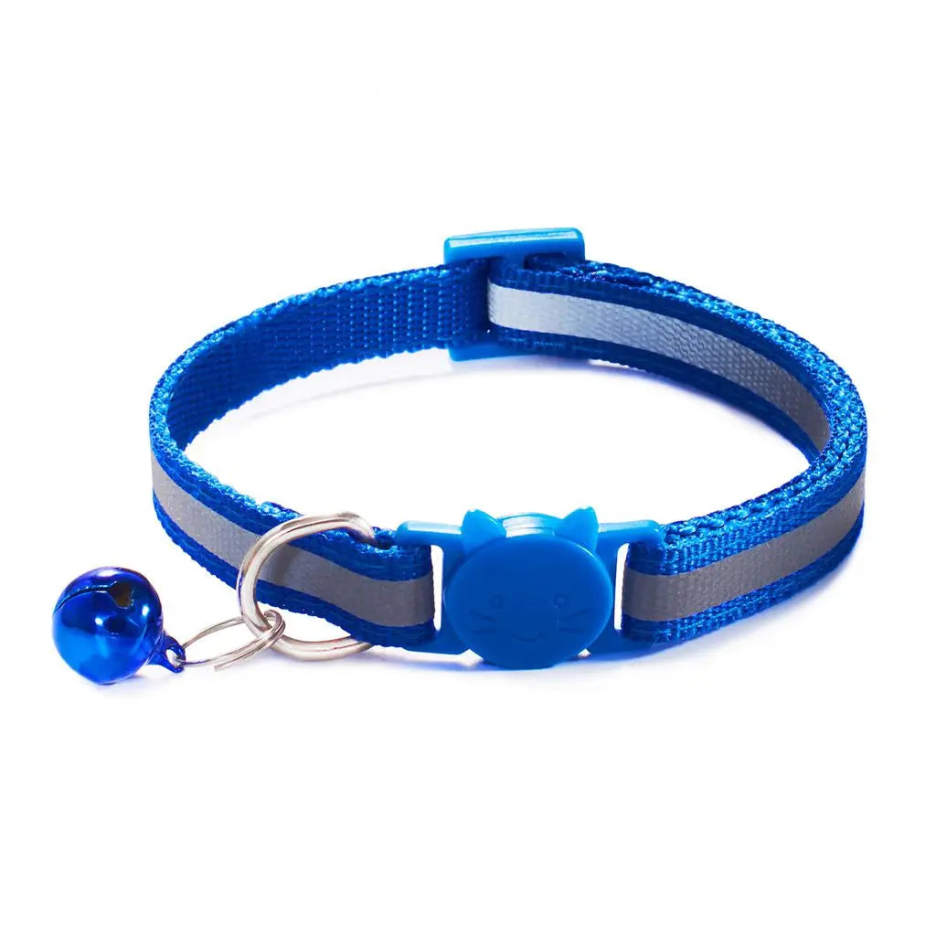 Cute Reflective Cat Collar – Adjustable Bell Collar with Stylish Cat Pattern Design