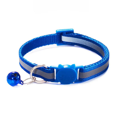 Cute Reflective Cat Collar – Adjustable Bell Collar with Stylish Cat Pattern Design